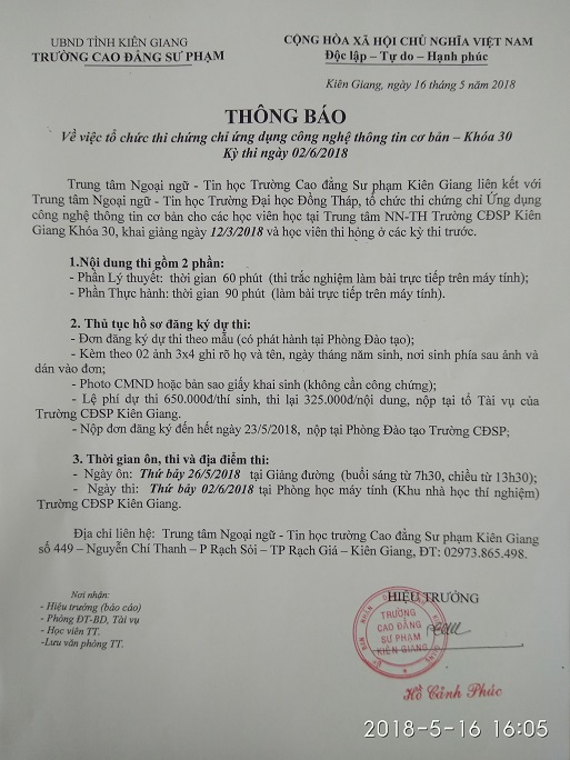 TB TRUNG TAM K30